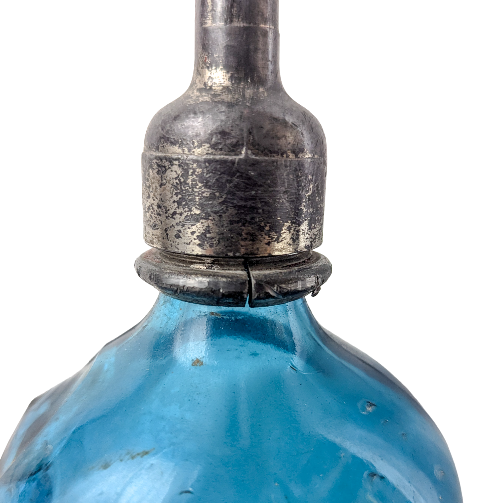 Antique Argentine Blue Glass Soda Spritzer Bottle