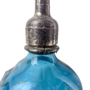 Antique Argentine Blue Glass Soda Spritzer Bottle