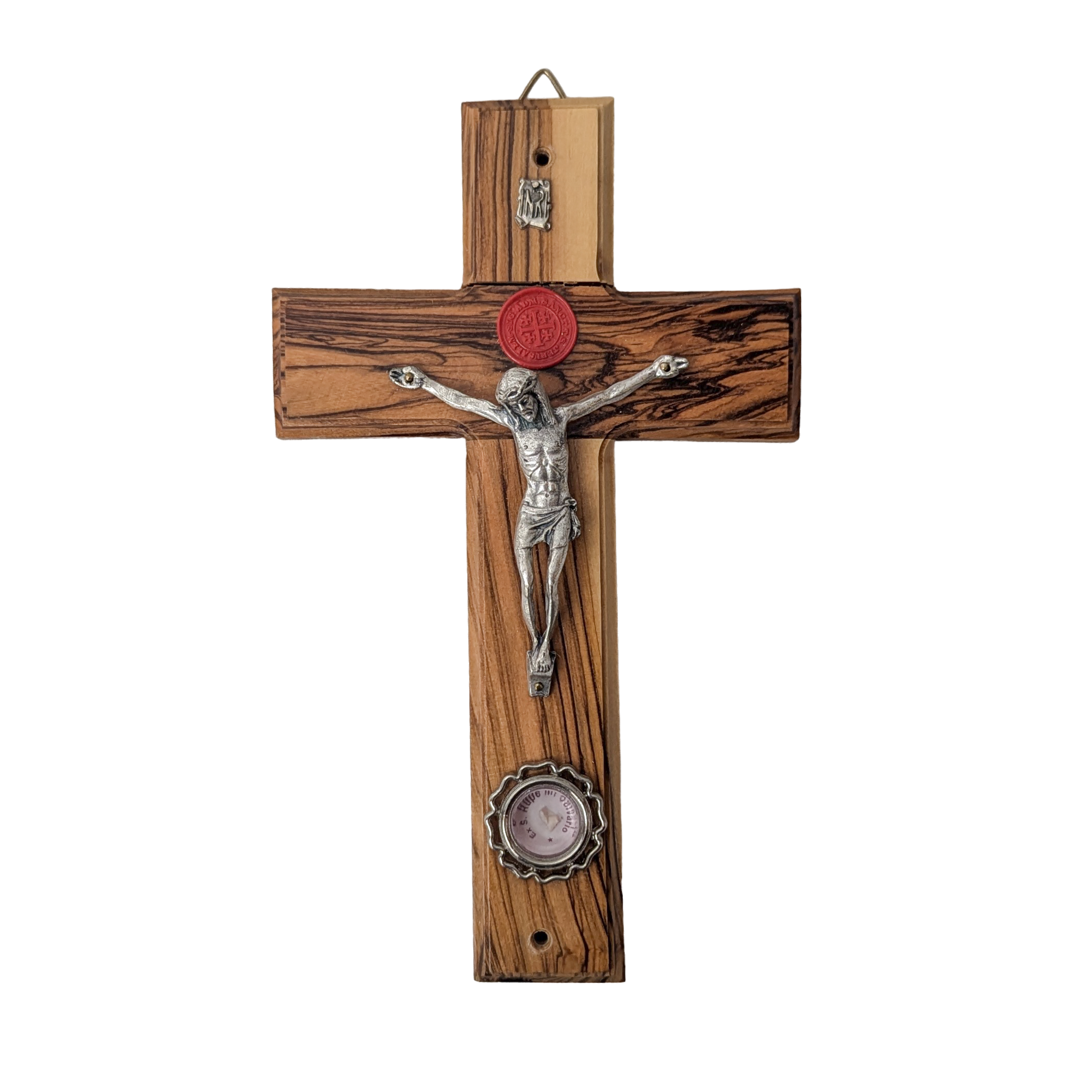 Vintage Olive Wood Reliquary Crucifix