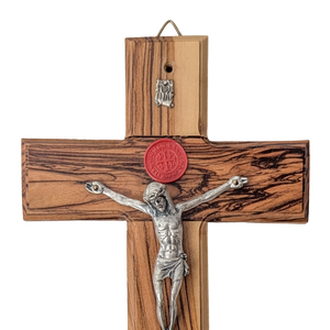 Vintage Olive Wood Reliquary Crucifix