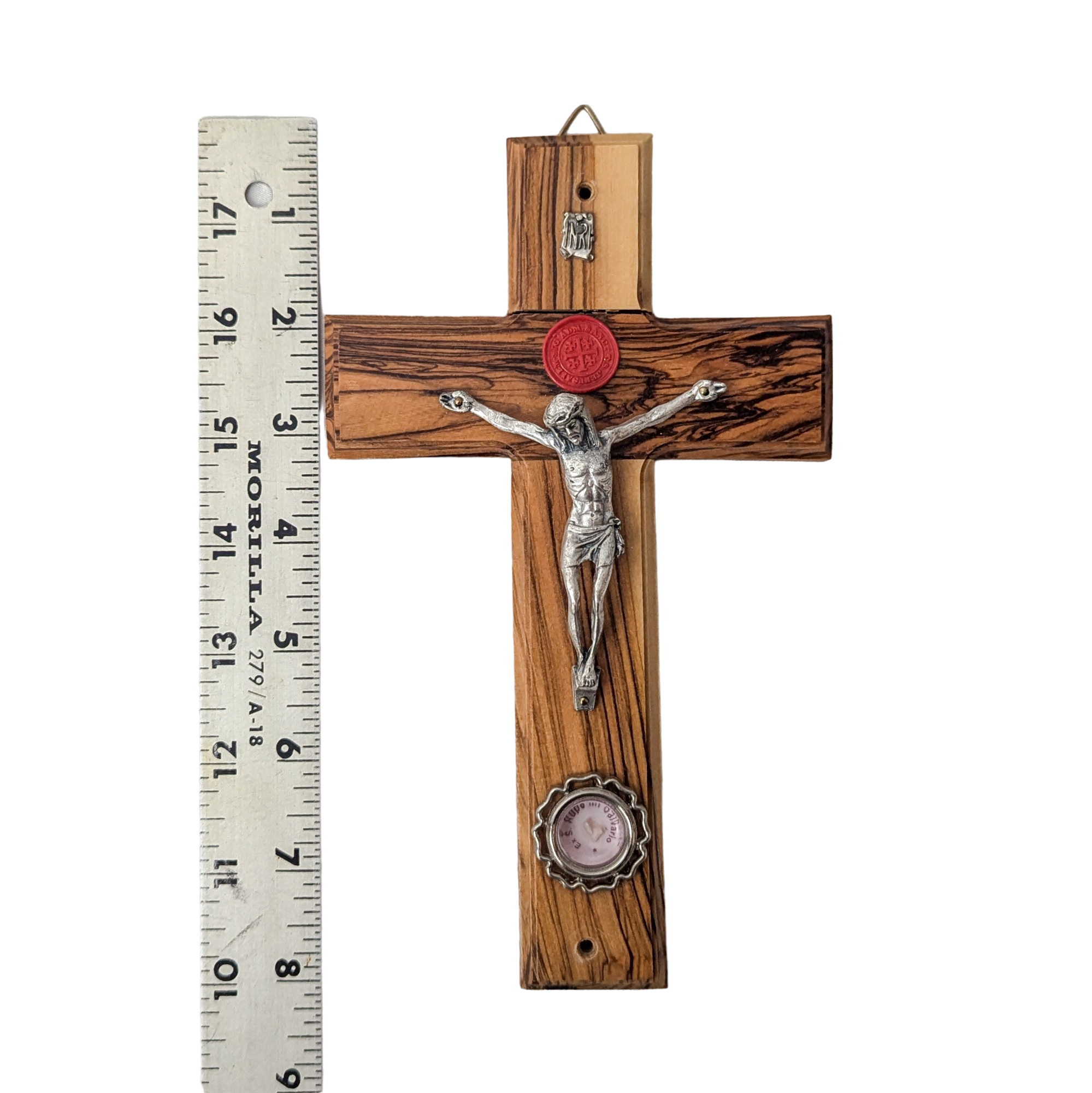 Vintage Olive Wood Reliquary Crucifix