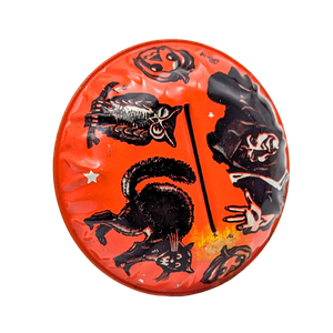 Vintage Tin Litho Halloween Menagerie Rattle