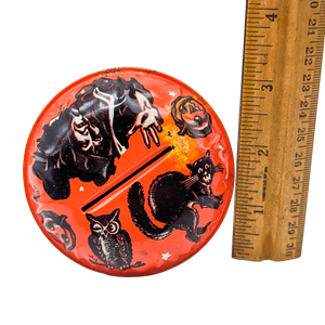 Vintage Tin Litho Halloween Menagerie Rattle