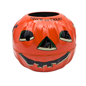 Vintage 1950s Tin Litho Jack O'Lantern Halloween Pail