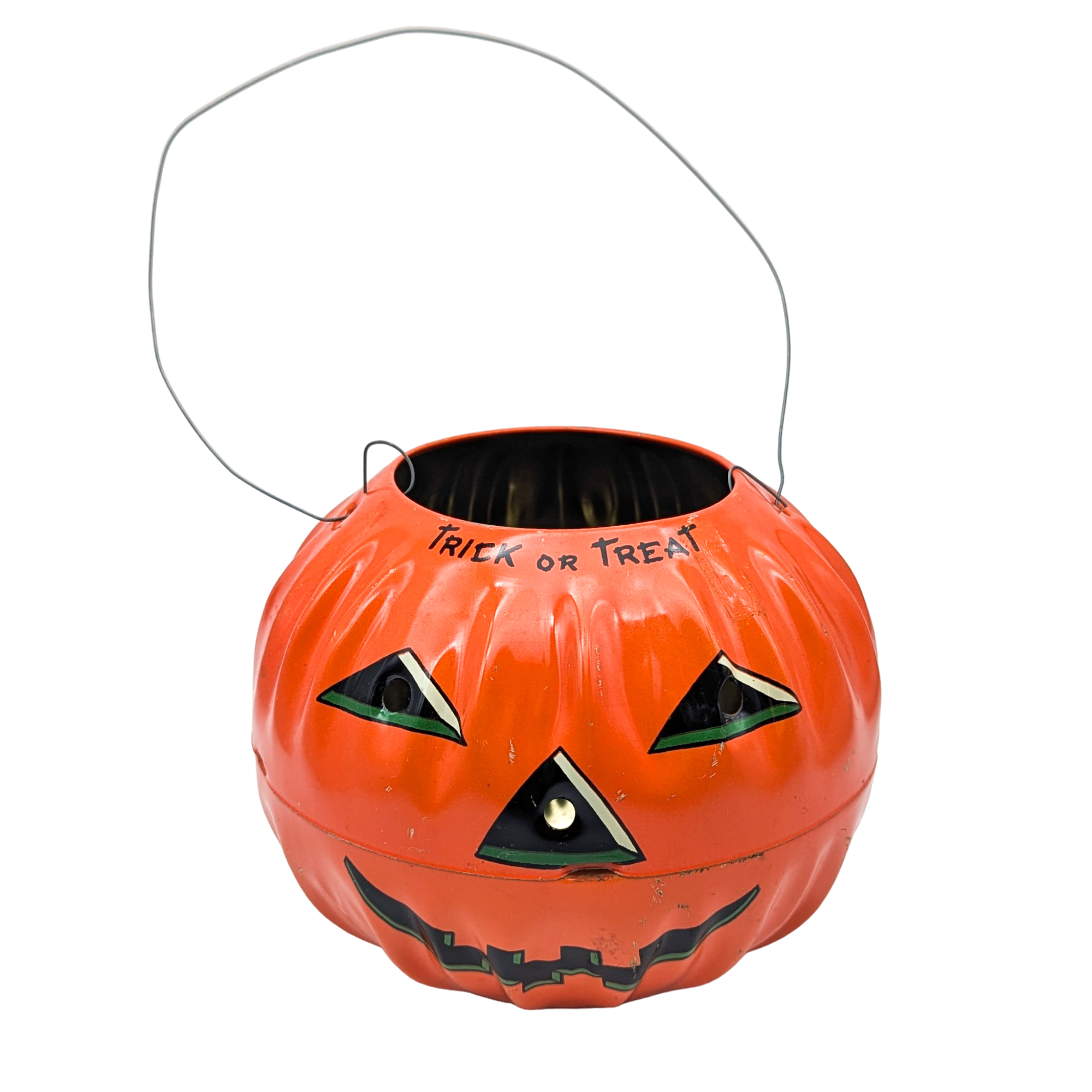 Vintage 1950s Tin Litho Jack O'Lantern 5" Halloween Pail