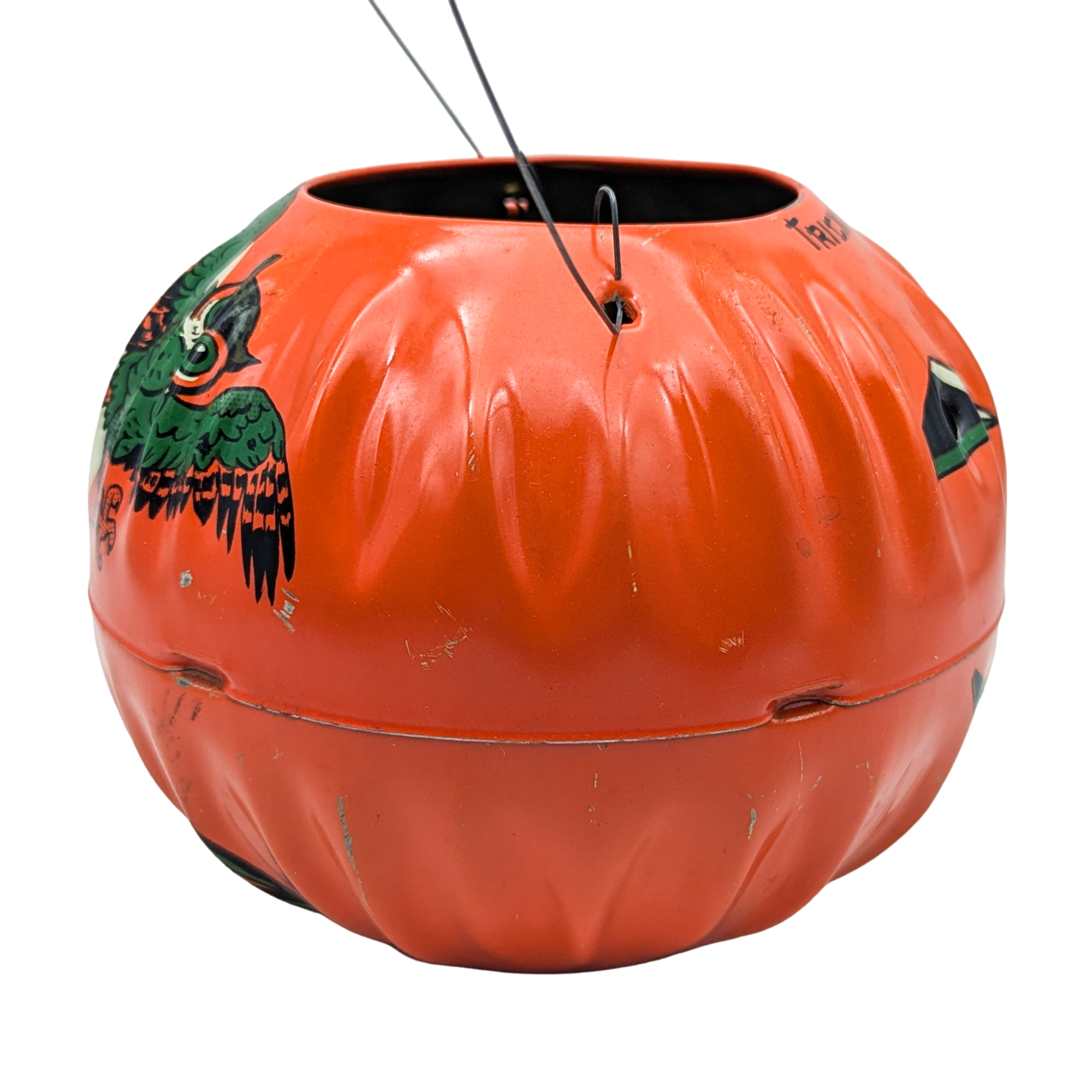 Vintage 1950s Tin Litho Jack O'Lantern 5" Halloween Pail