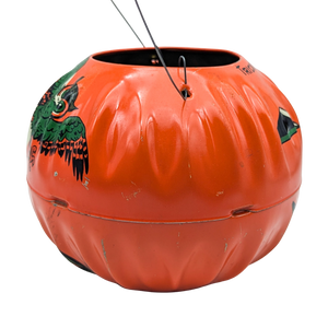 Vintage 1950s Tin Litho Jack O'Lantern 5" Halloween Pail