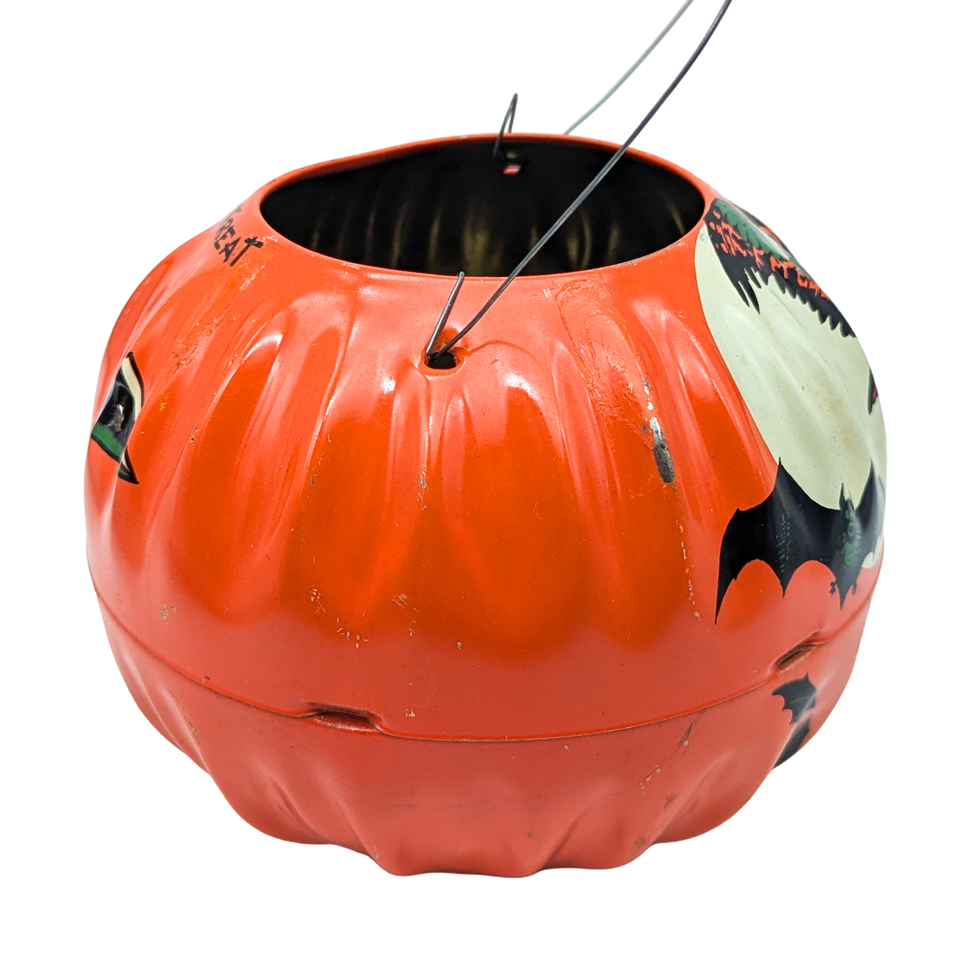 Vintage 1950s Tin Litho Jack O'Lantern 5" Halloween Pail