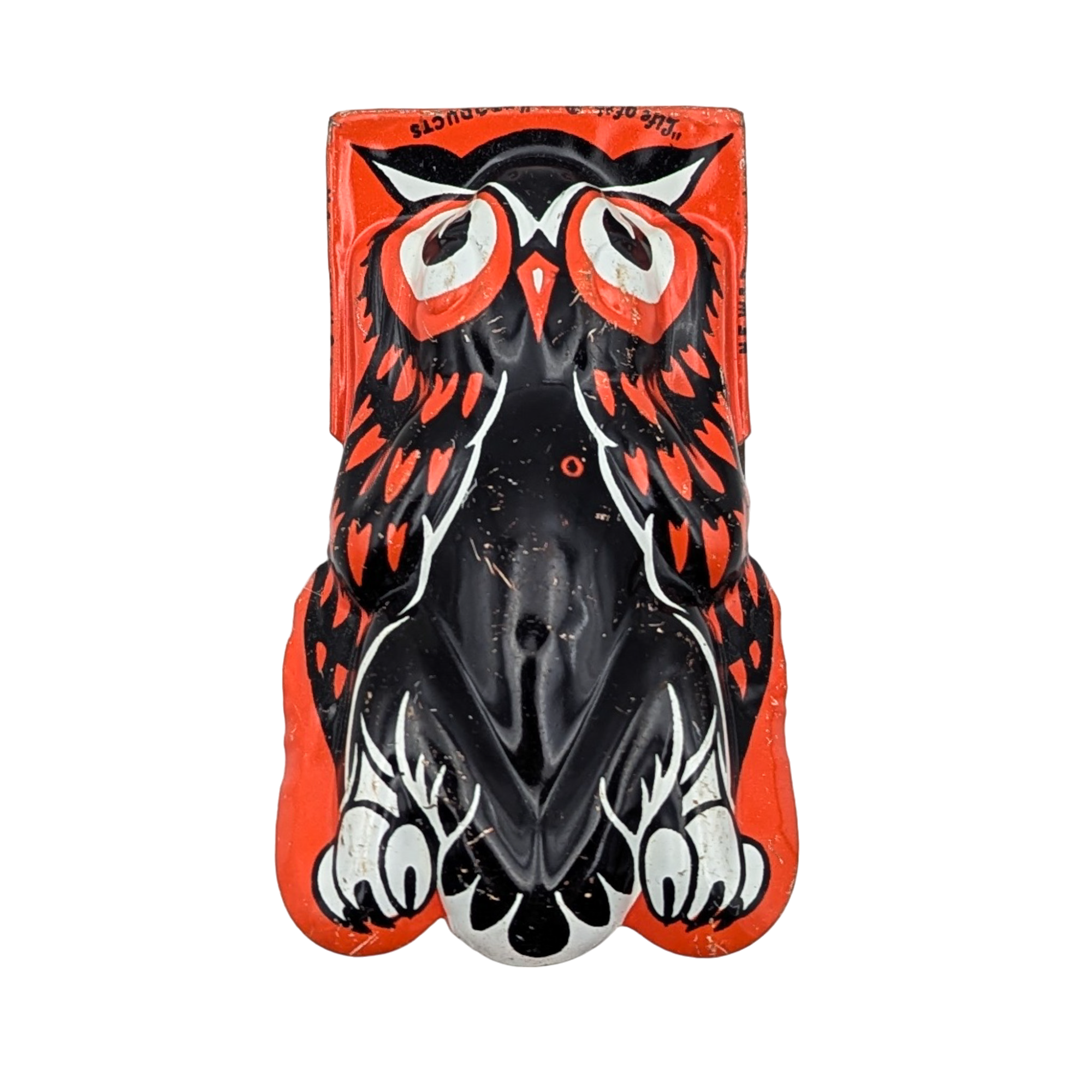 Vintage 1950s Owl Tin Litho Clicker Noisemaker