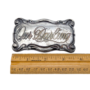 Antique Our Darling Casket Plaque