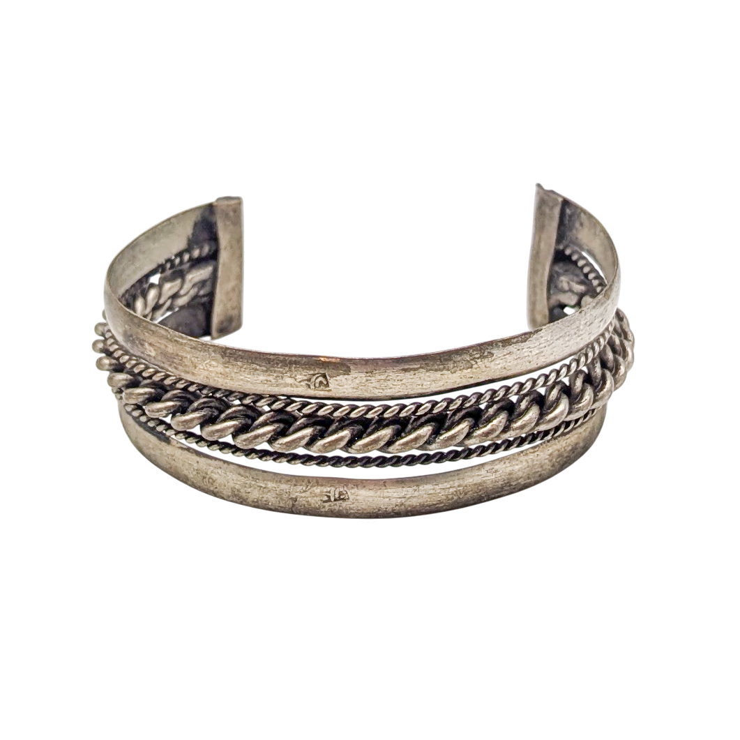 Antique Bedouin Silver Siwa Cuff Bracelet