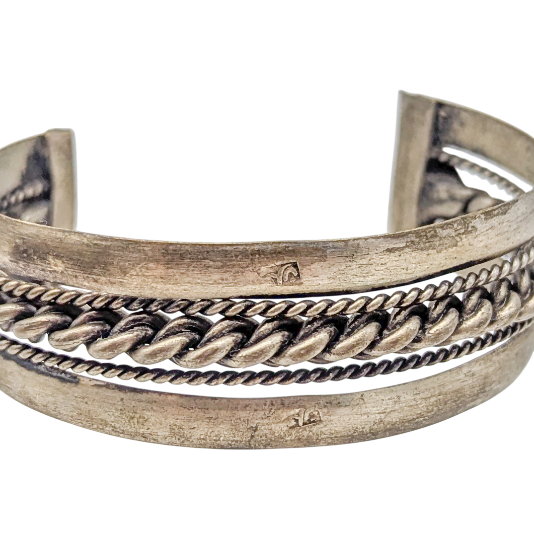 Antique Bedouin Silver Siwa Cuff Bracelet