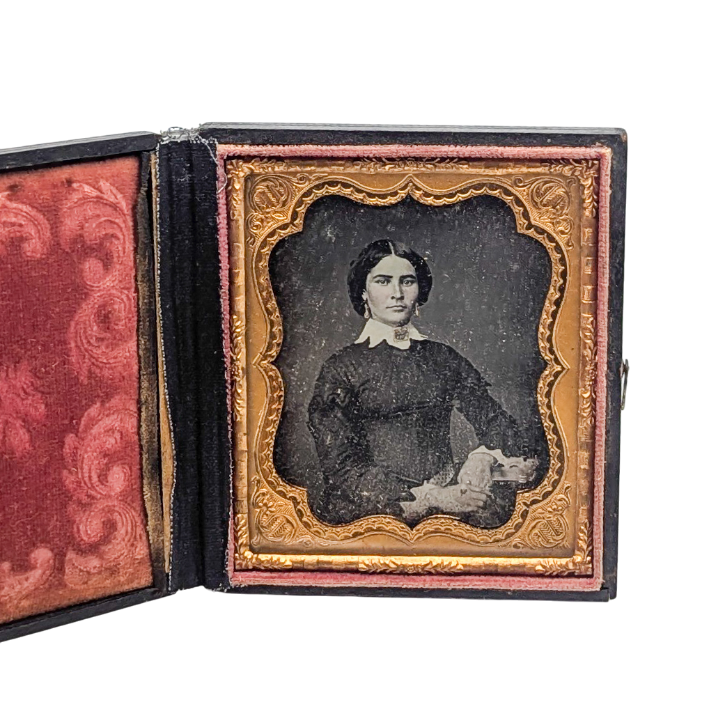 Antique Framed Daguerreotype of Young Woman