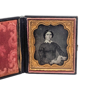 Antique Framed Daguerreotype of Young Woman