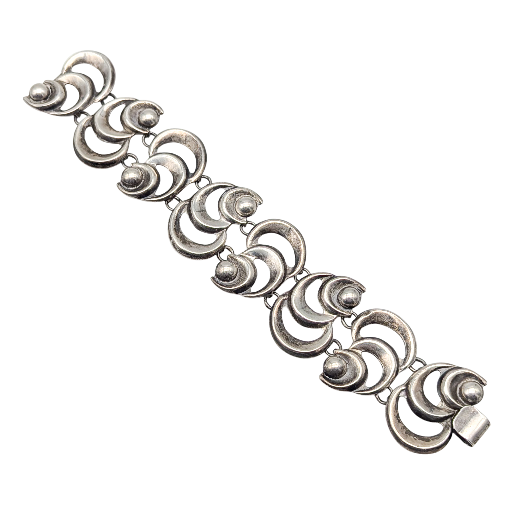 Vintage Sterling Silver Taxco Mexico Modernist Link Bracelet