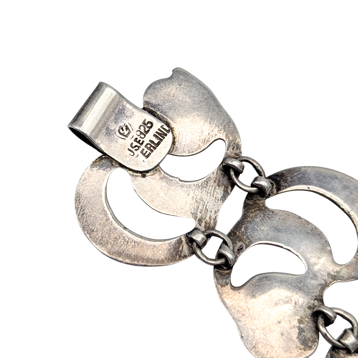 Vintage Sterling Silver Taxco Mexico Modernist Link Bracelet