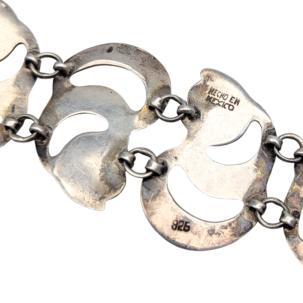 Vintage Sterling Silver Taxco Mexico Modernist Link Bracelet