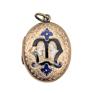 Antique Victorian Gold Filled Enamel Locket