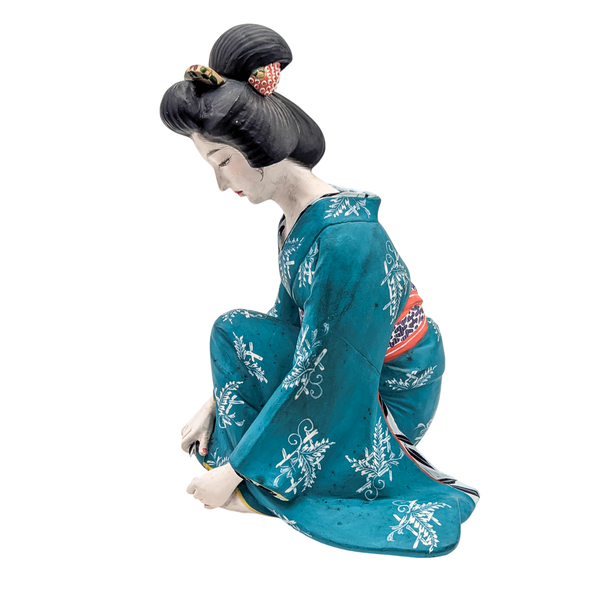 Vintage Japanese Hakata Doll Geisha Clipping Toenails