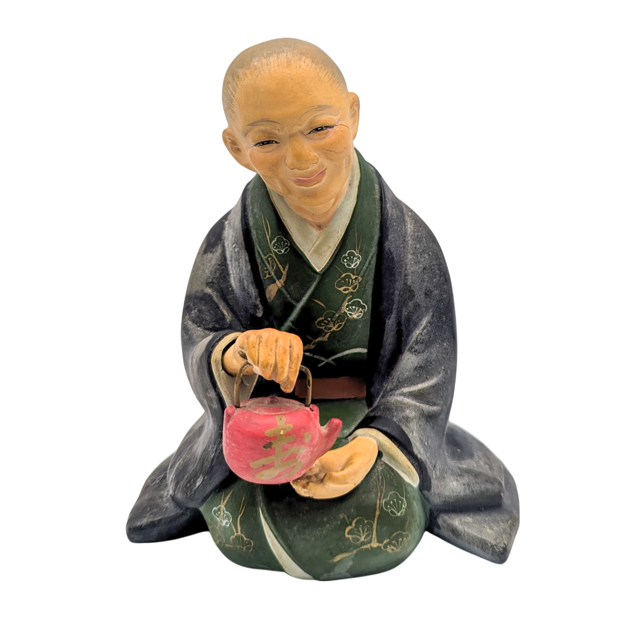 Vintage Japanese Hakata Doll Old Woman Serving Tea