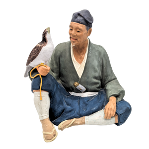 Vintage Japanese Hakata Doll Man With Falcon