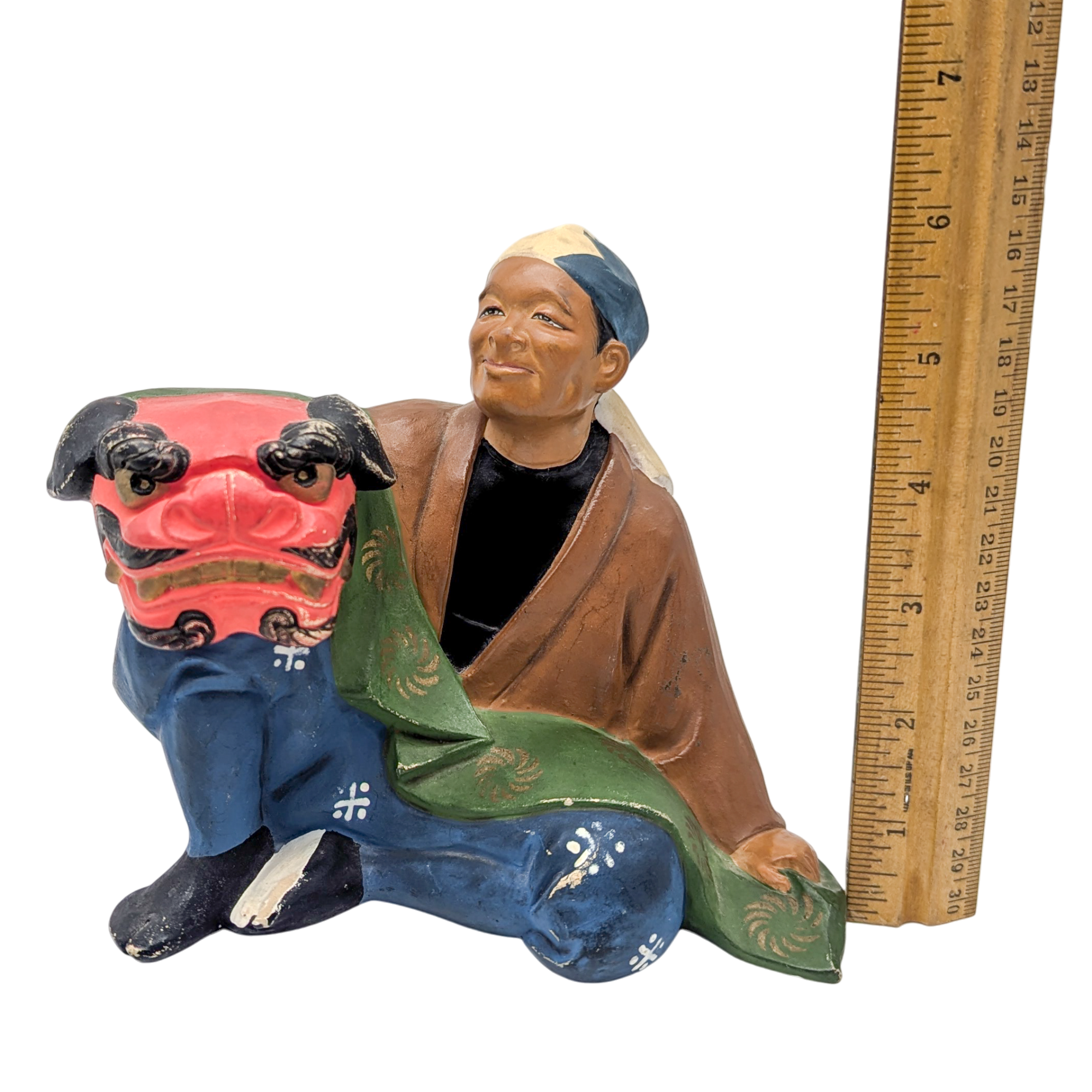 Vintage Japanese Hakata Doll Dragon Mask Puppeteer