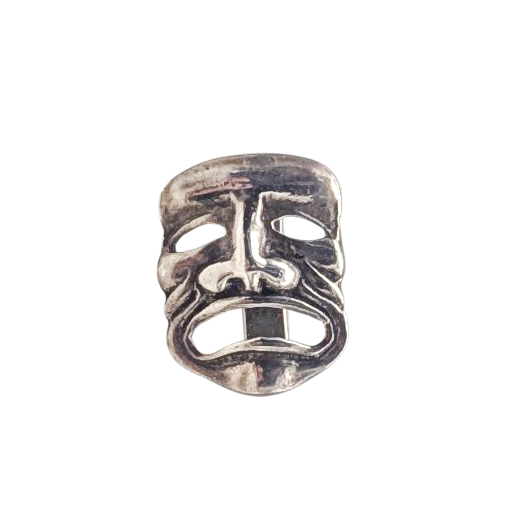 Vintage Sterling Silver Comedy & Tragedy Theater Mask Cufflink Set