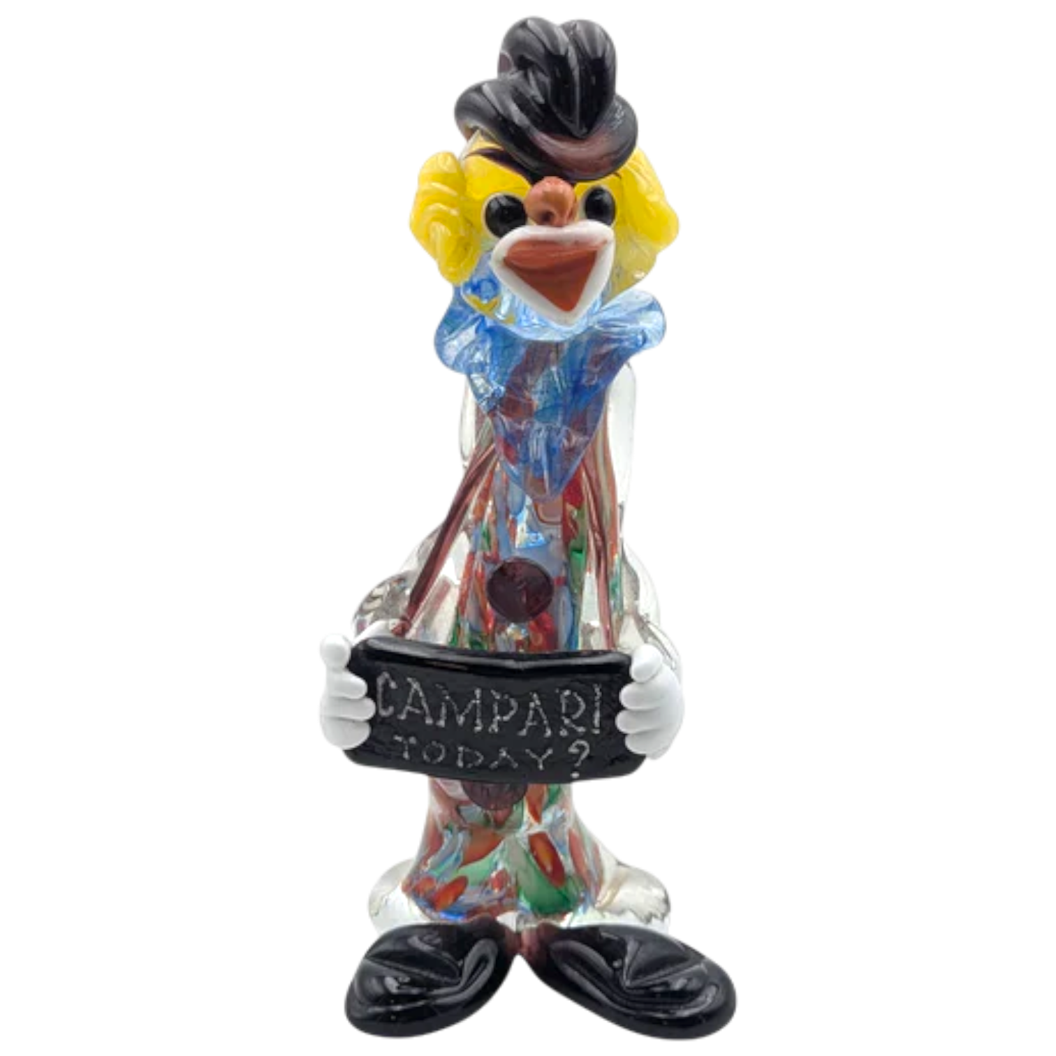 Vintage Venetian Hand Blown Glass Clown Figurine