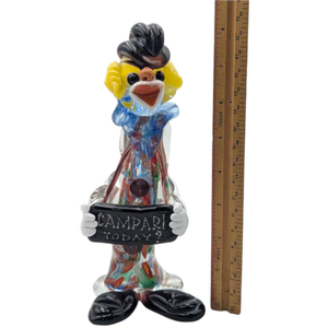 Vintage Venetian Hand Blown Glass Clown Figurine