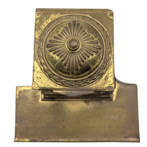 Antique Brass Neoclassical Inkwell