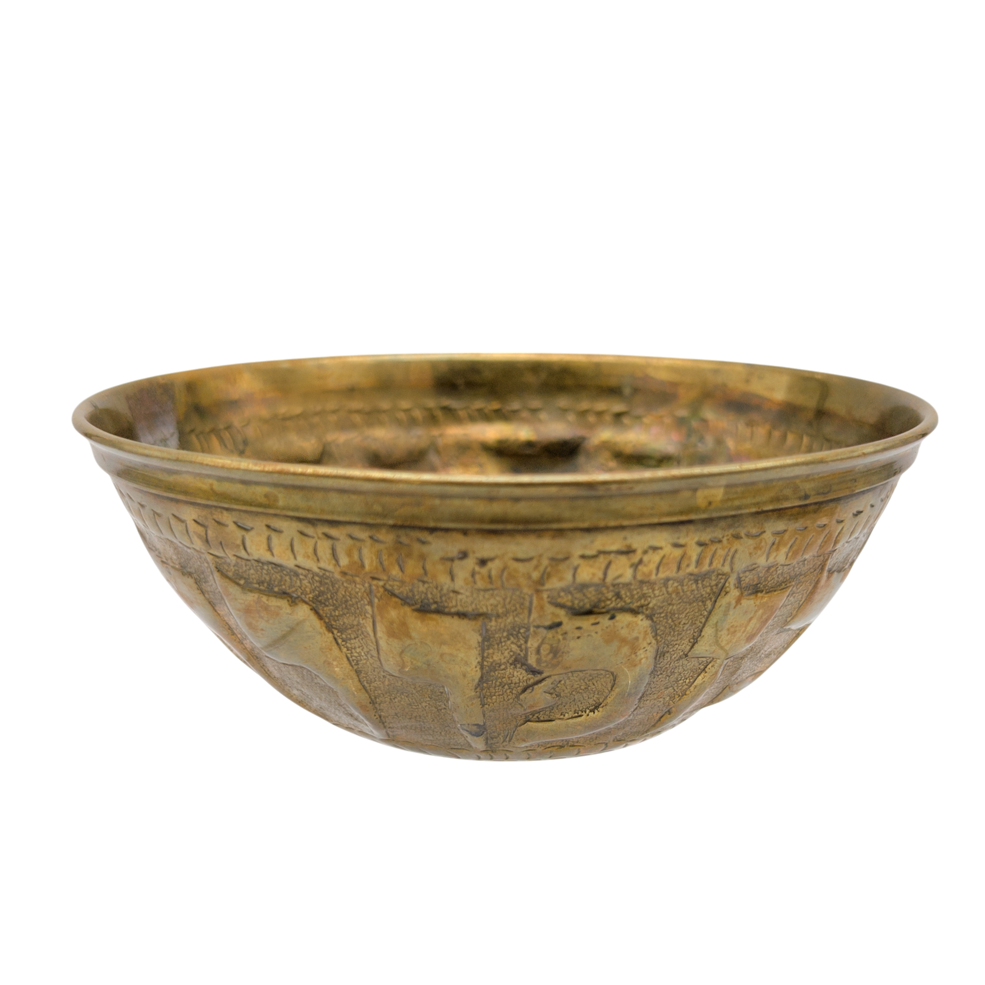 Antique Brass Judaica Bowl