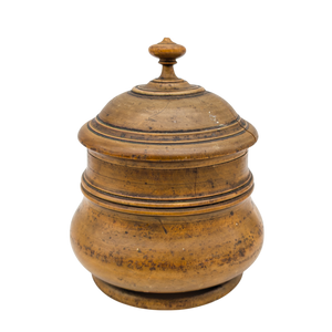 Antique Turned Wood Peaseware Urn