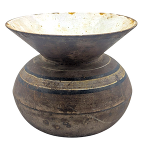 Antique Enameled Cast Iron Spittoon Cuspidor