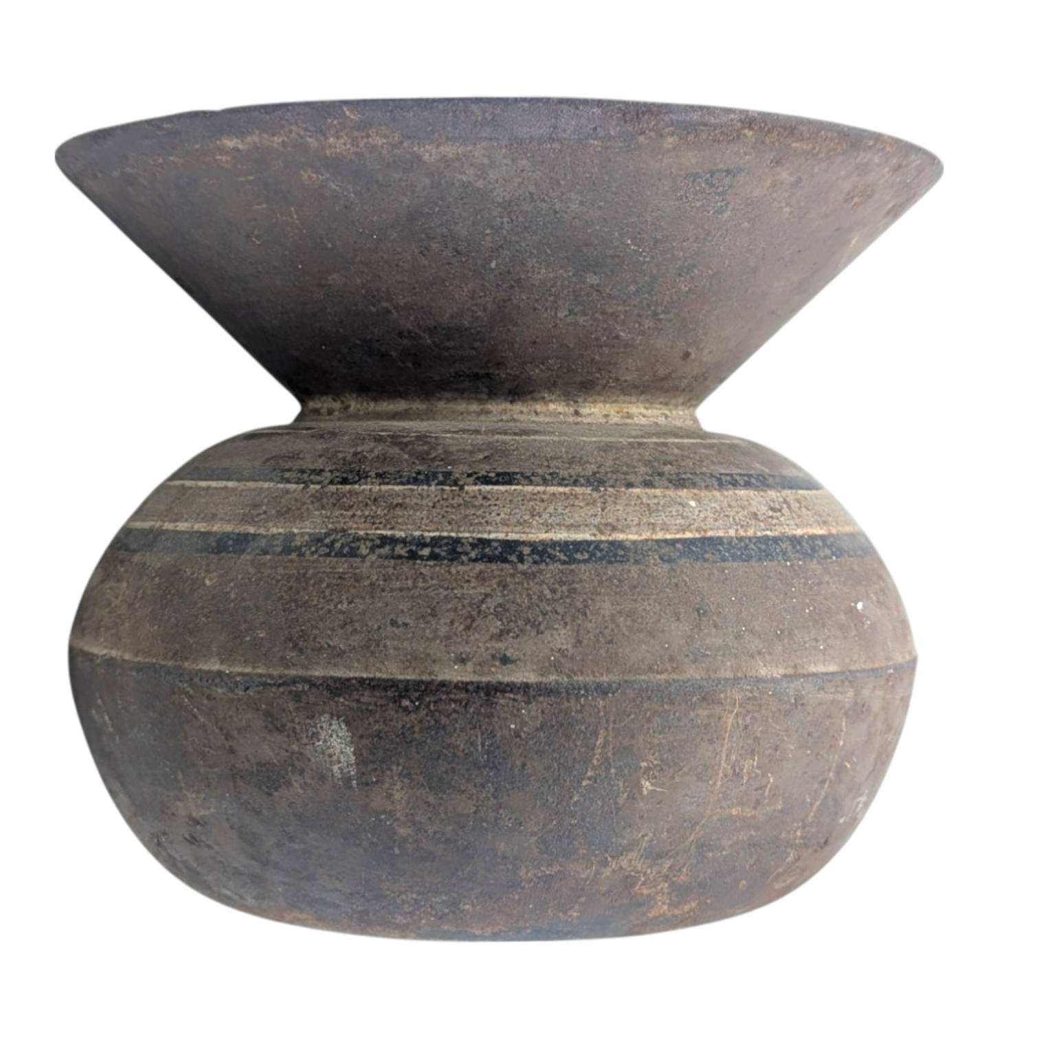 Antique Enameled Cast Iron Spittoon Cuspidor