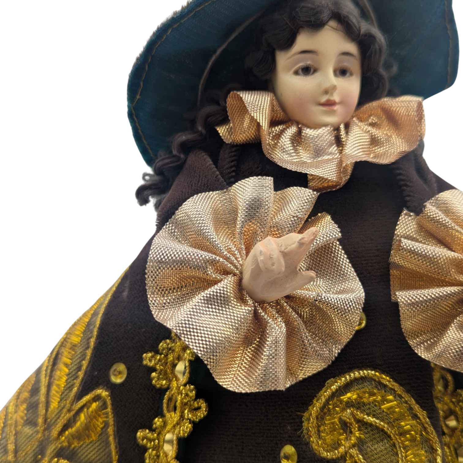 Antique Infant Jesus of Prague Santo Idol