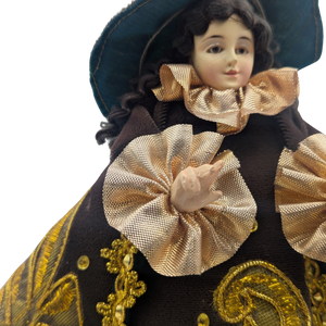 Antique Infant Jesus of Prague Santo Idol