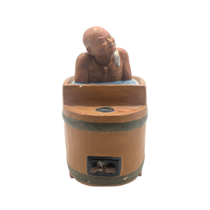 Vintage Japanese Man in Hot Tub Hakata Doll