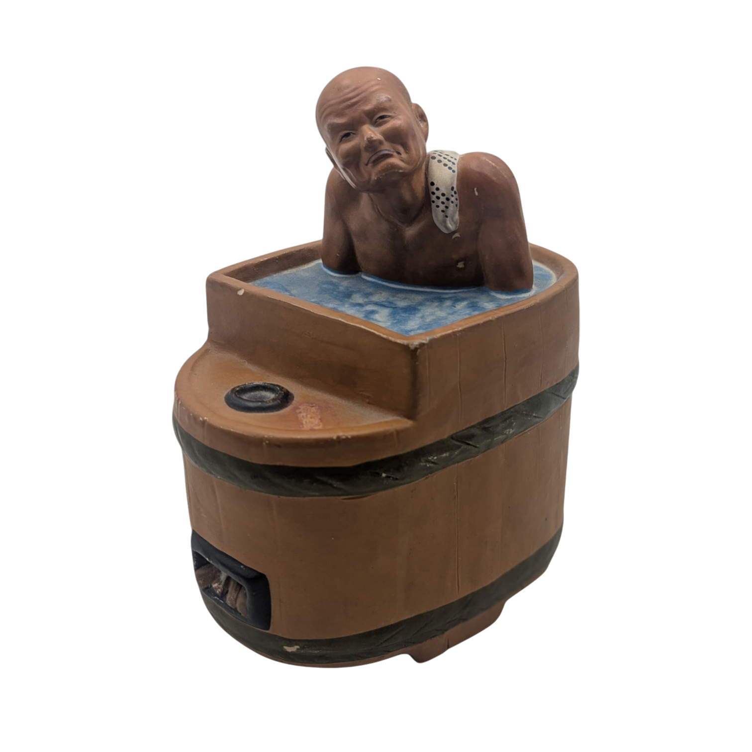 Vintage Japanese Man in Hot Tub Hakata Doll
