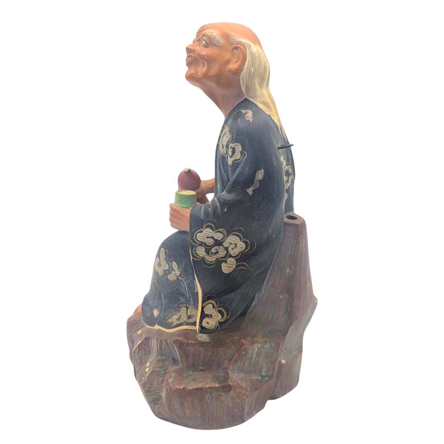 Vintage Japanese Elderly Man Drinking Sake Hakata Doll