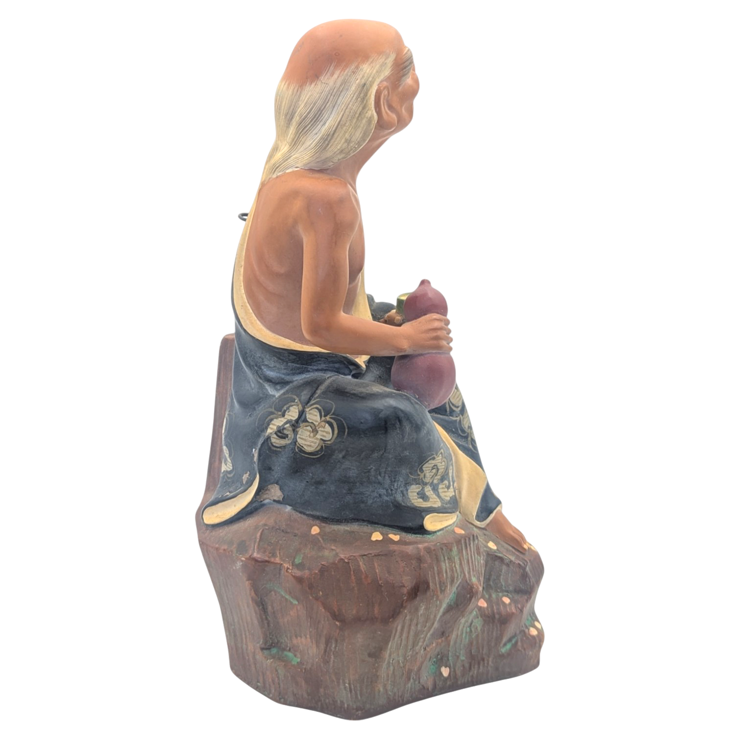 Vintage Japanese Elderly Man Drinking Sake Hakata Doll