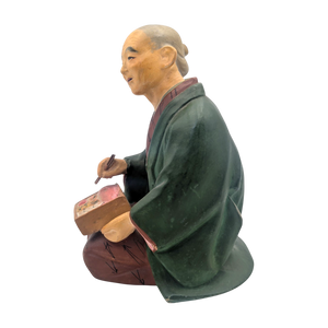 Vintage Japanese Woman Eating a Bento Box Hakata Doll
