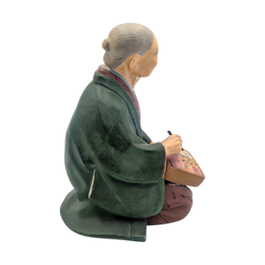 Vintage Japanese Woman Eating a Bento Box Hakata Doll