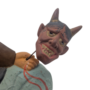 Vintage Japanese Man Making Hannya Noh Mask Hakata Doll