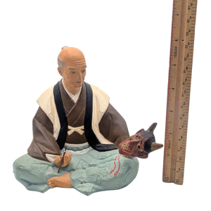 Vintage Japanese Man Making Hannya Noh Mask Hakata Doll