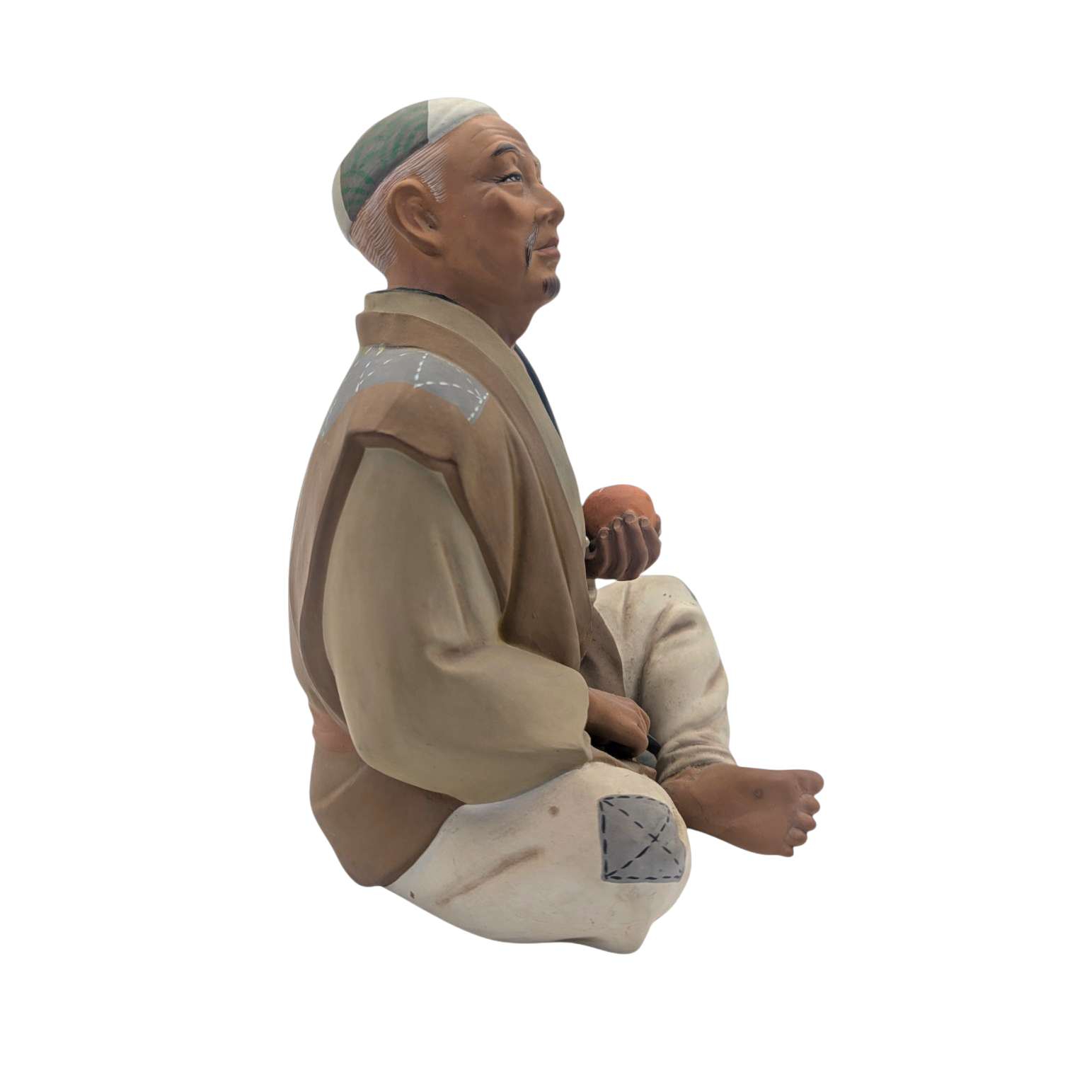 Vintage Man Slicing Orange Japanese Hakata Doll