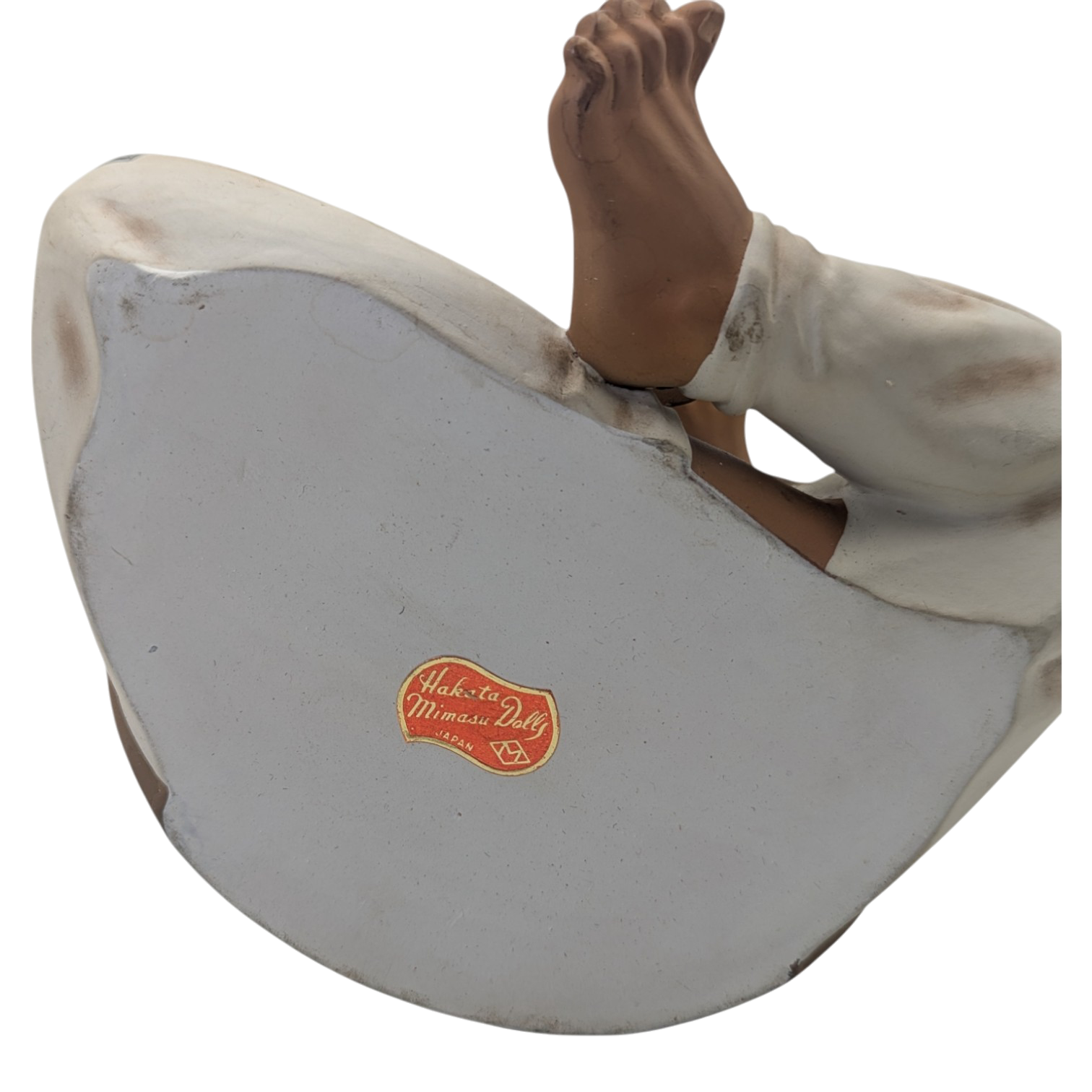 Vintage Man Slicing Orange Japanese Hakata Doll