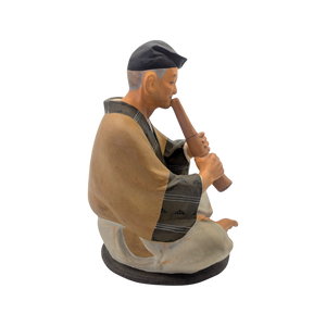 Vintage Japanese Man Playing Flute Hakata Doll