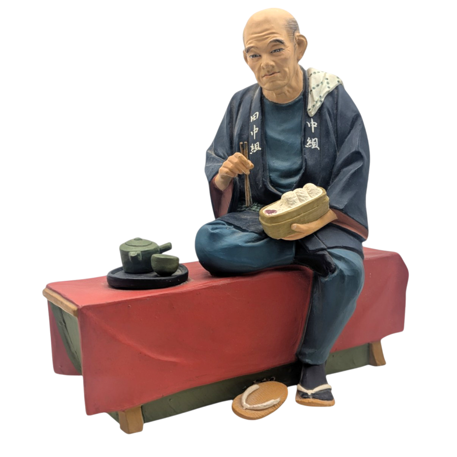 Vintage Japanese Man Eating Lunch Hakata Doll