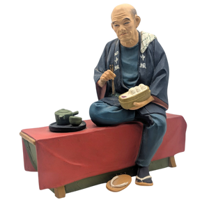 Vintage Japanese Man Eating Lunch Hakata Doll