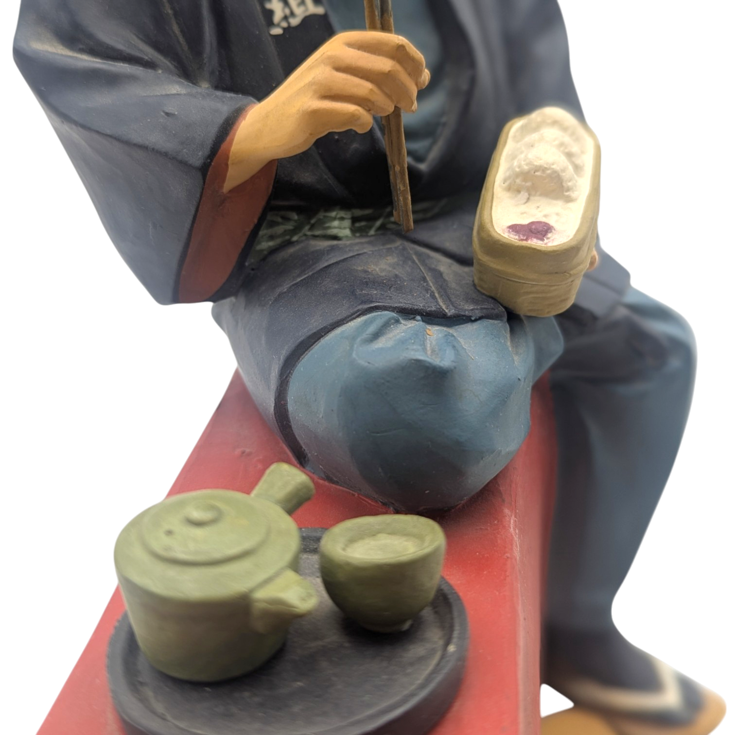 Vintage Japanese Man Eating Lunch Hakata Doll